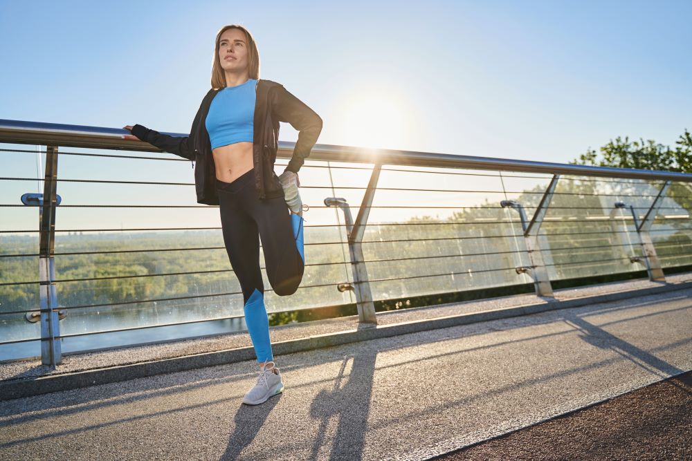 fit woman about to run after CoolSculpting
