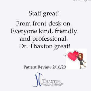 Pic of a real patient review of Dr Thaxton