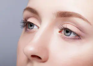 A close up of the eyes and brows of a woman